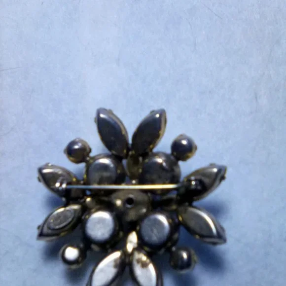 Vintage Yellow n Light Blue Rhinestone Star Brooch - Picture 3 of 6